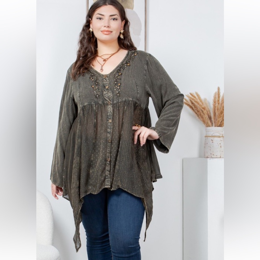 NWT YOUNG THREADS BOHO TOP - Picture 3 of 7